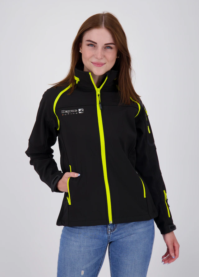 DEPROC Active Softshelljacke »STANLEY PEAK WOMEN« mit Kapuze abtrennbare Ärmel