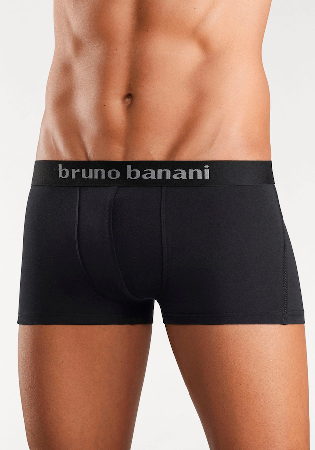 Bruno Banani Hipster Packung, 4 Stk. knapp sitzende Boxershorts mit Logo Webbund aus Baumwollmischung