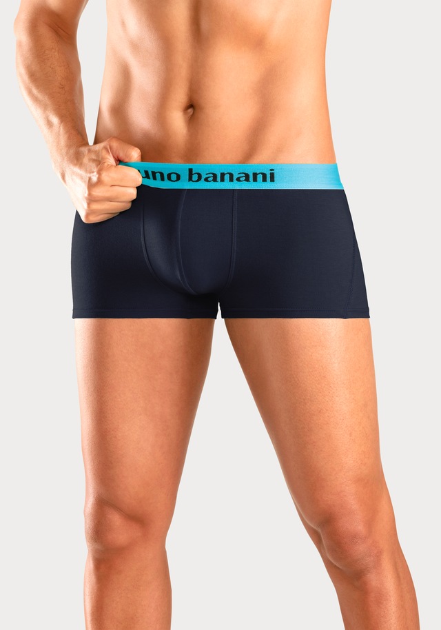 Bruno Banani Hipster Packung, 4 Stk. knapp sitzende Boxershorts mit Logo Webbund aus Baumwollmischung