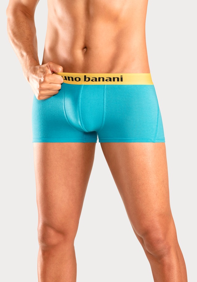 Bruno Banani Hipster Packung, 4 Stk. knapp sitzende Boxershorts mit Logo Webbund aus Baumwollmischung