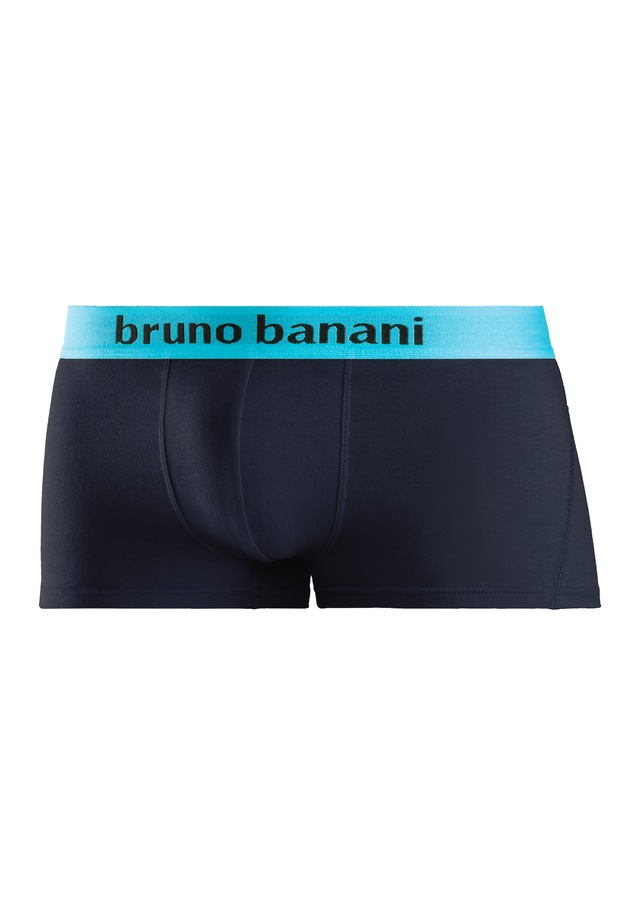 Bruno Banani Hipster Packung, 4 Stk. knapp sitzende Boxershorts mit Logo Webbund aus Baumwollmischung