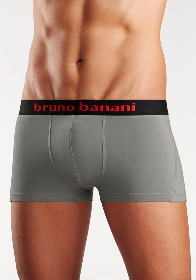 Bruno Banani Hipster Packung, 4 Stk. knapp sitzende Boxershorts mit Logo Webbund aus Baumwollmischung