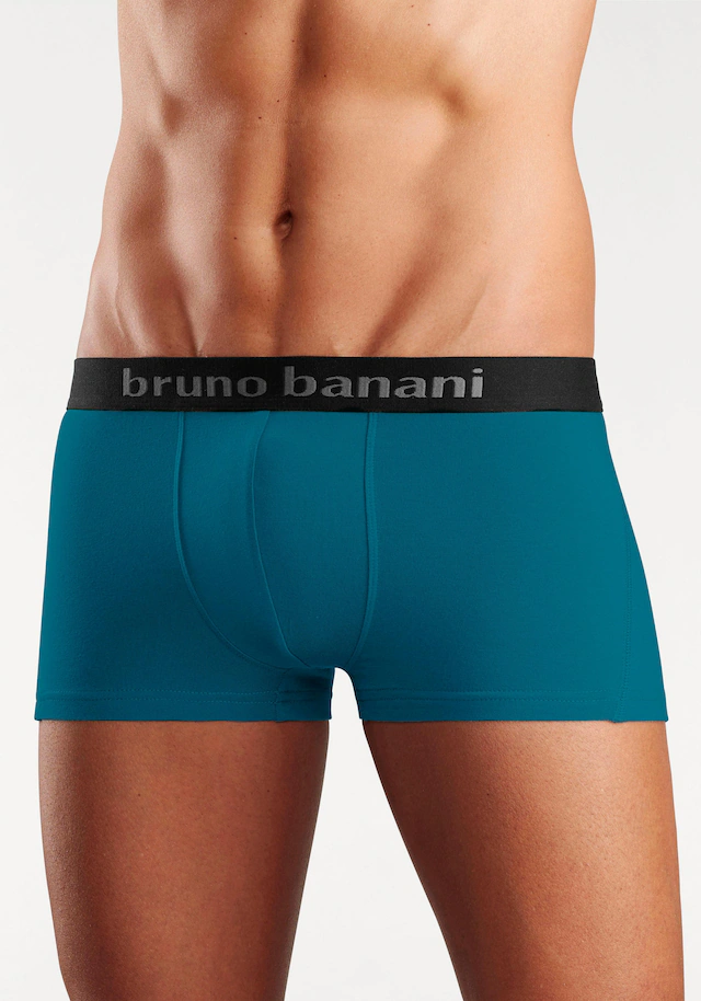 Bruno Banani Hipster Packung, 4 Stk. knapp sitzende Boxershorts mit Logo Webbund aus Baumwollmischung