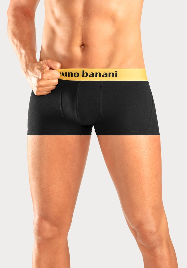 Bruno Banani Hipster Packung, 4 Stk. knapp sitzende Boxershorts mit Logo Webbund aus Baumwollmischung
