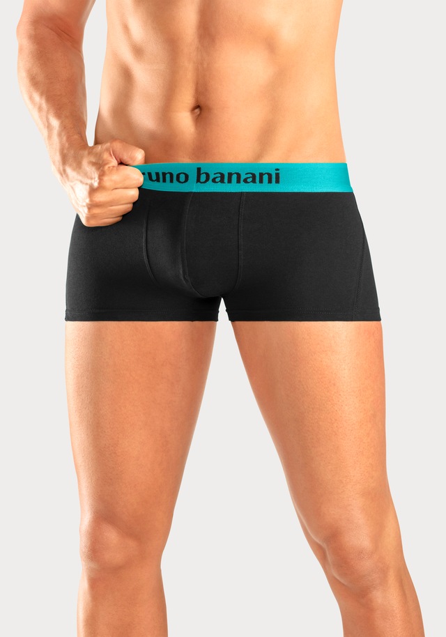 Bruno Banani Hipster Packung, 4 Stk. knapp sitzende Boxershorts mit Logo Webbund aus Baumwollmischung