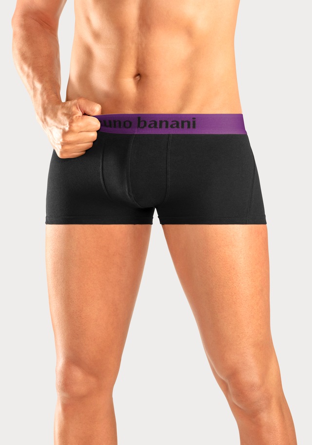 Bruno Banani Hipster Packung, 4 Stk. knapp sitzende Boxershorts mit Logo Webbund aus Baumwollmischung