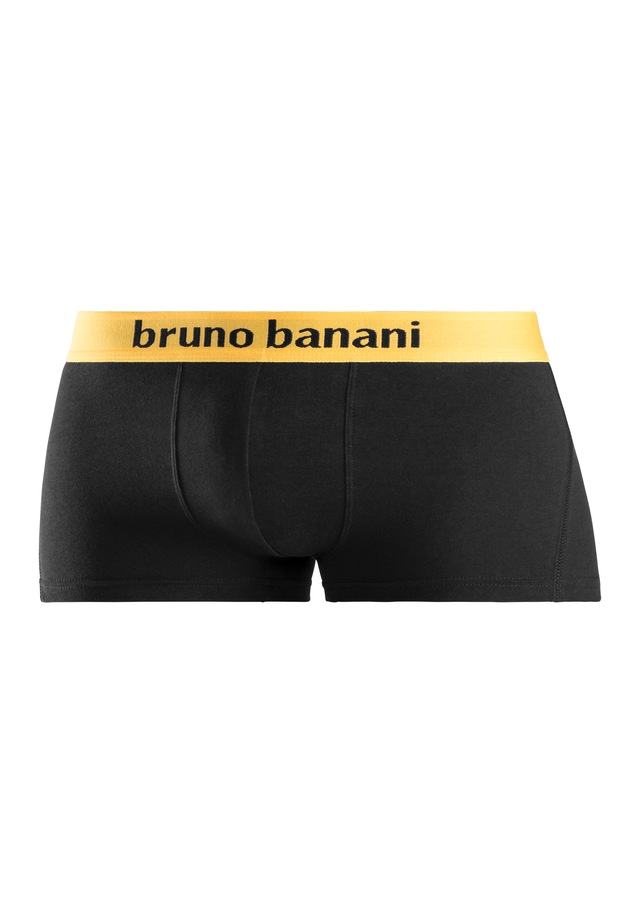 Bruno Banani Hipster Packung, 4 Stk. knapp sitzende Boxershorts mit Logo Webbund aus Baumwollmischung