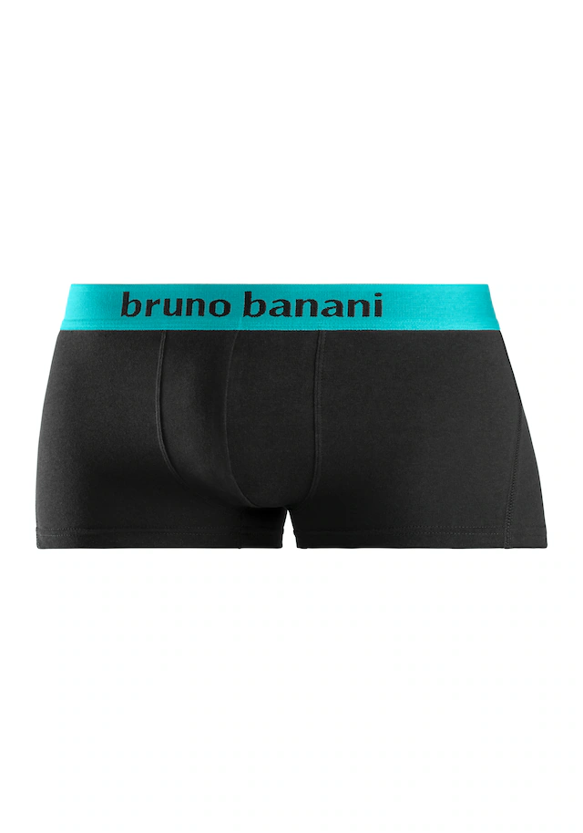 Bruno Banani Hipster Packung, 4 Stk. knapp sitzende Boxershorts mit Logo Webbund aus Baumwollmischung