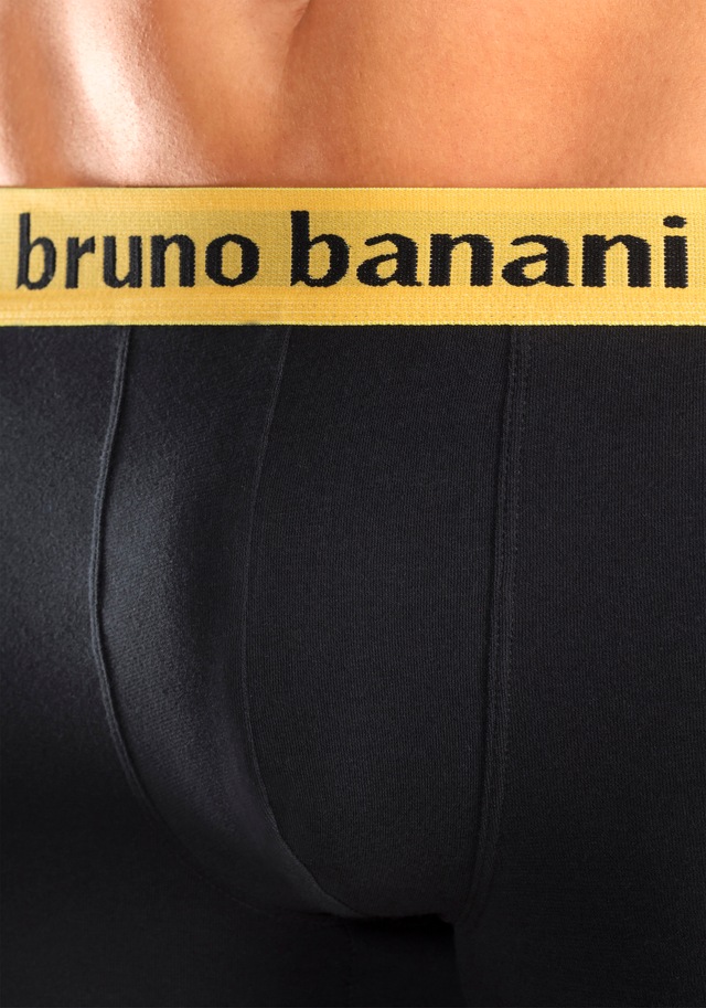 Bruno Banani Hipster Packung, 4 Stk. knapp sitzende Boxershorts mit Logo Webbund aus Baumwollmischung