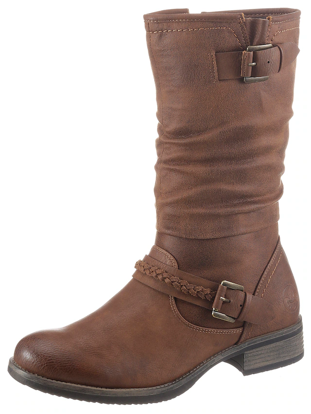 Rieker Stiefel Winterboots, ,Blockabsatz mit gerafftem slouchy-Schaft, schmale Form