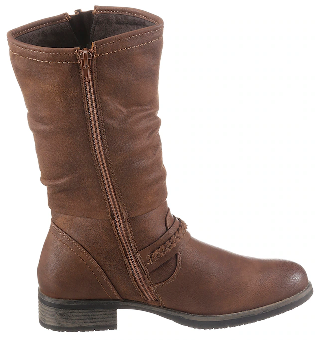 Rieker Stiefel Winterboots, ,Blockabsatz mit gerafftem slouchy-Schaft, schmale Form
