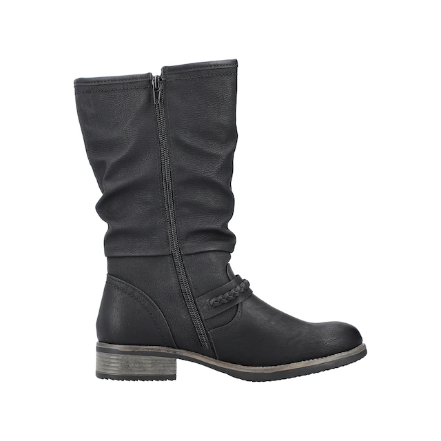 Rieker Stiefel Winterboots, ,Blockabsatz mit gerafftem slouchy-Schaft, schmale Form