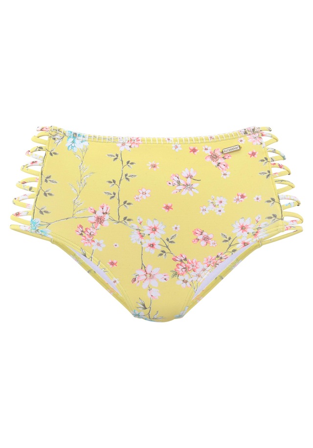 Sunseeker Highwaist-Bikini-Hose »Ditsy« mit Häkelkante und seitlichen Zierbändern