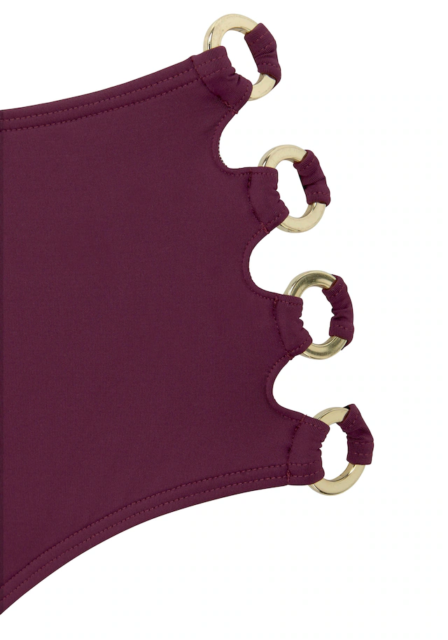 LASCANA Highwaist-Bikini-Hose »Italy« Goldfarbene Zierringe