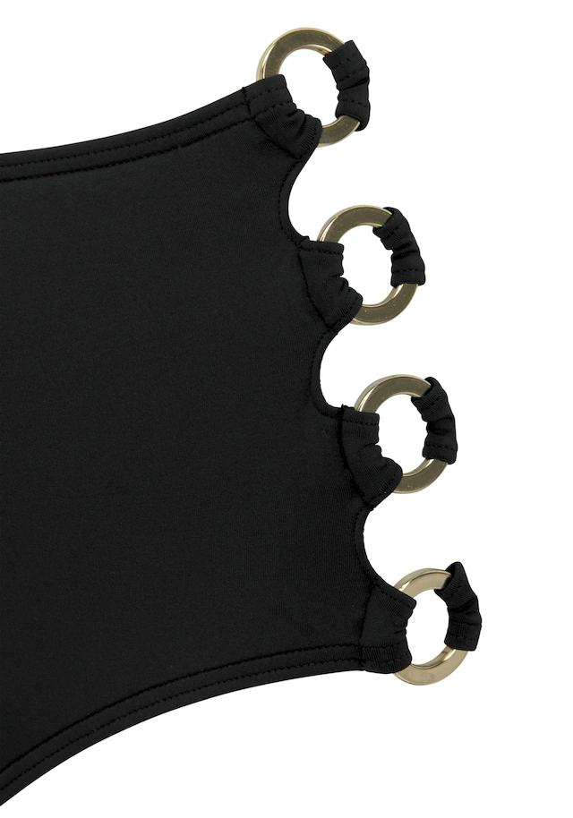 LASCANA Highwaist-Bikini-Hose »Italy« Goldfarbene Zierringe