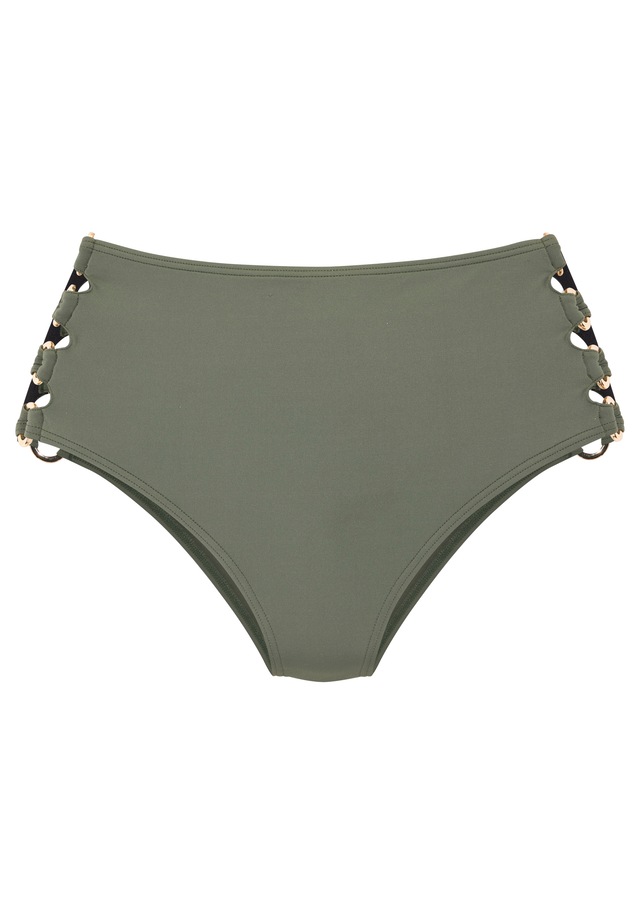 LASCANA Highwaist-Bikini-Hose »Italy« Goldfarbene Zierringe
