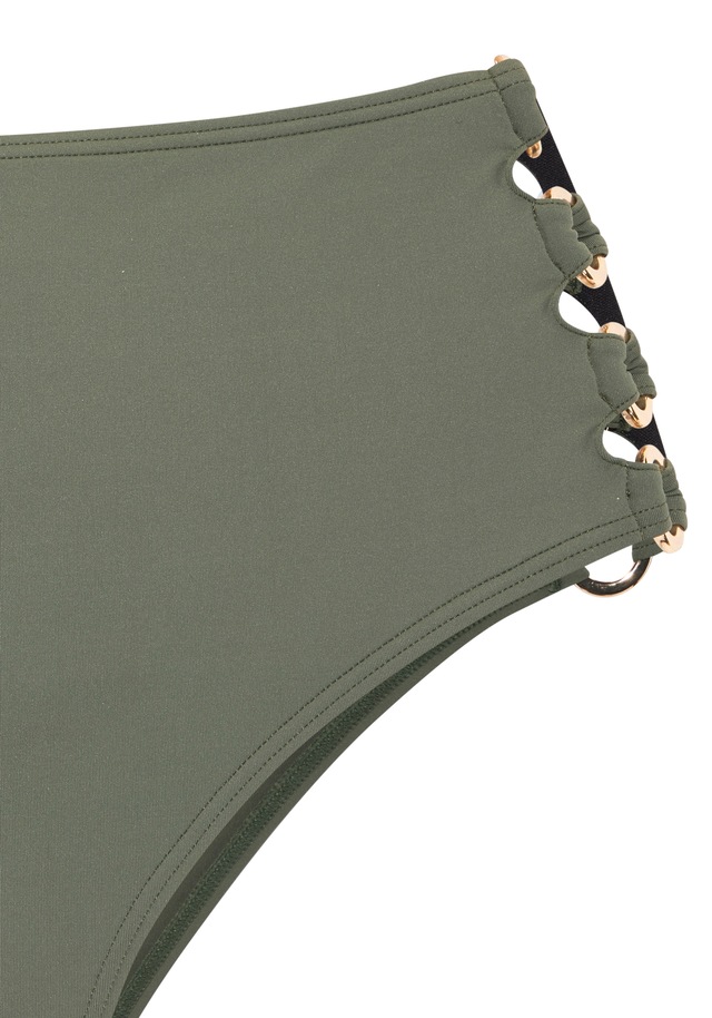 LASCANA Highwaist-Bikini-Hose »Italy« Goldfarbene Zierringe
