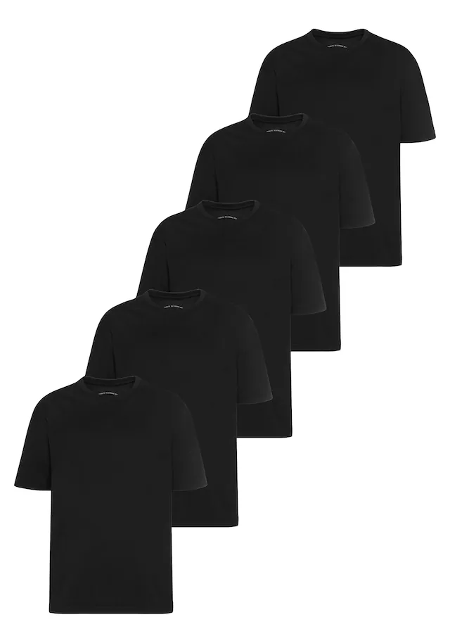 Man's World Rundhalsshirt 5er-Pack, Kurzarm, Regular Fit, unifarben, Rundhals, aus Baumwolle