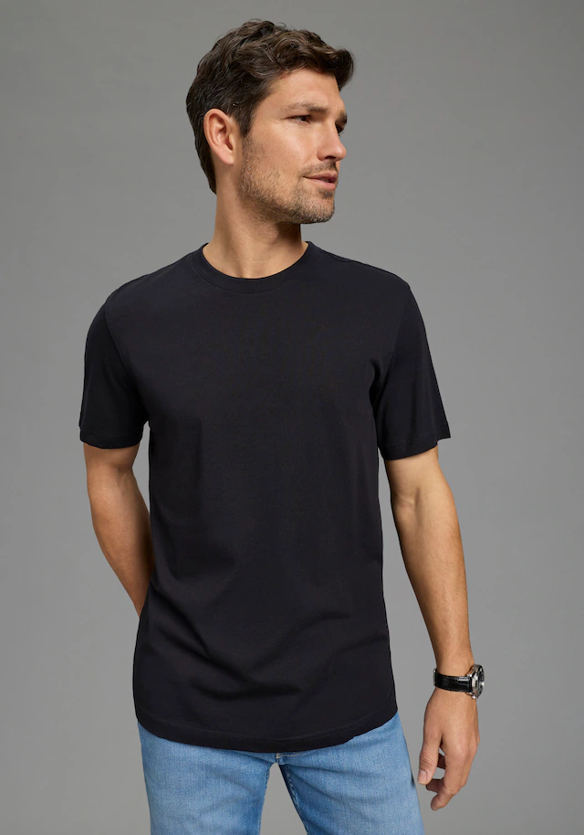 Man's World Rundhalsshirt 5er-Pack, Kurzarm, Regular Fit, unifarben, Rundhals, aus Baumwolle