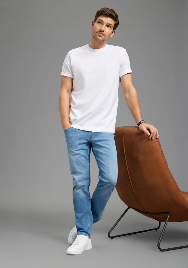 Man's World Rundhalsshirt 5er-Pack, Kurzarm, Regular Fit, unifarben, Rundhals, aus Baumwolle