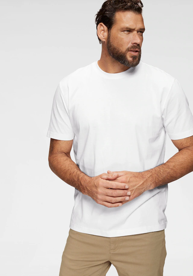 Man's World Rundhalsshirt 5er-Pack, Kurzarm, Regular Fit, unifarben, Rundhals, aus Baumwolle