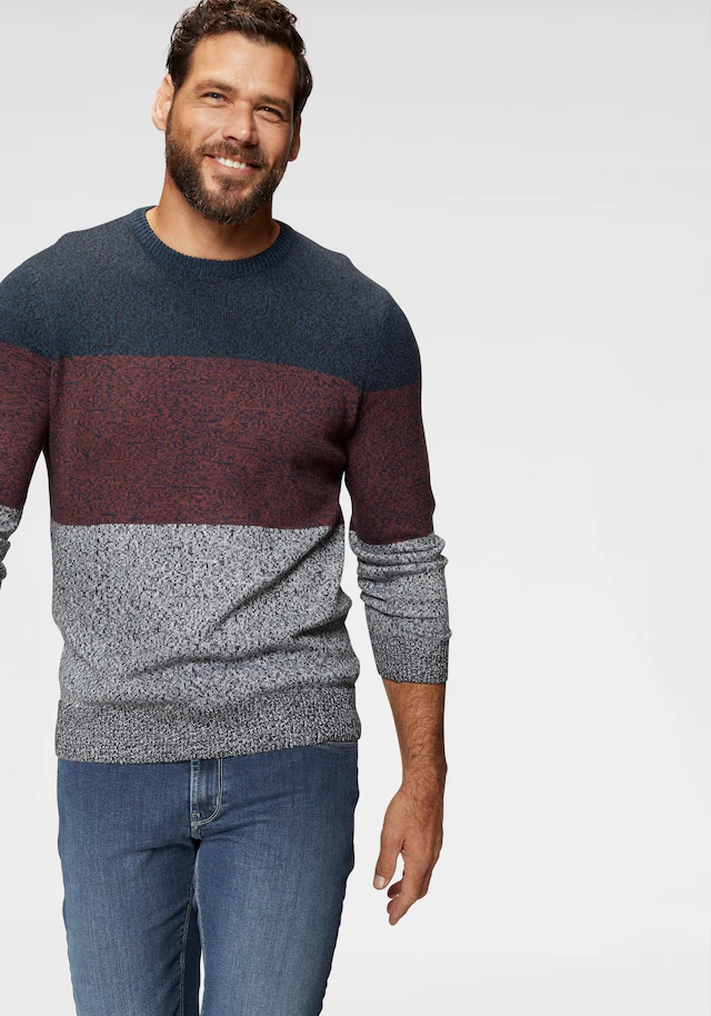 Man's World Rundhalspullover »Bis Größe 5 XL, in vielen Farben! Preis- Leistungsbestseller« mehrfarbig, bequeme Paßform