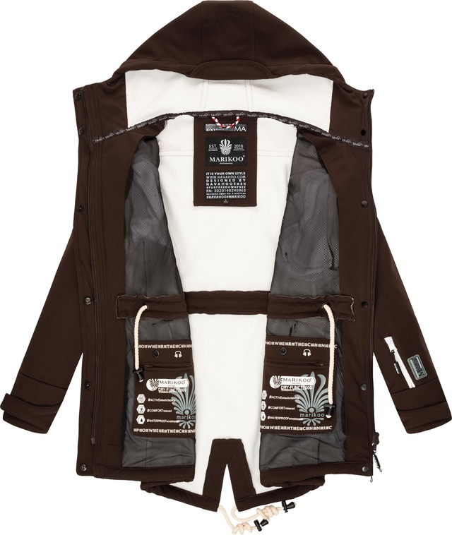 Marikoo Funktionsmantel »Zimtzicke« Softshell Parka mit Kapuze