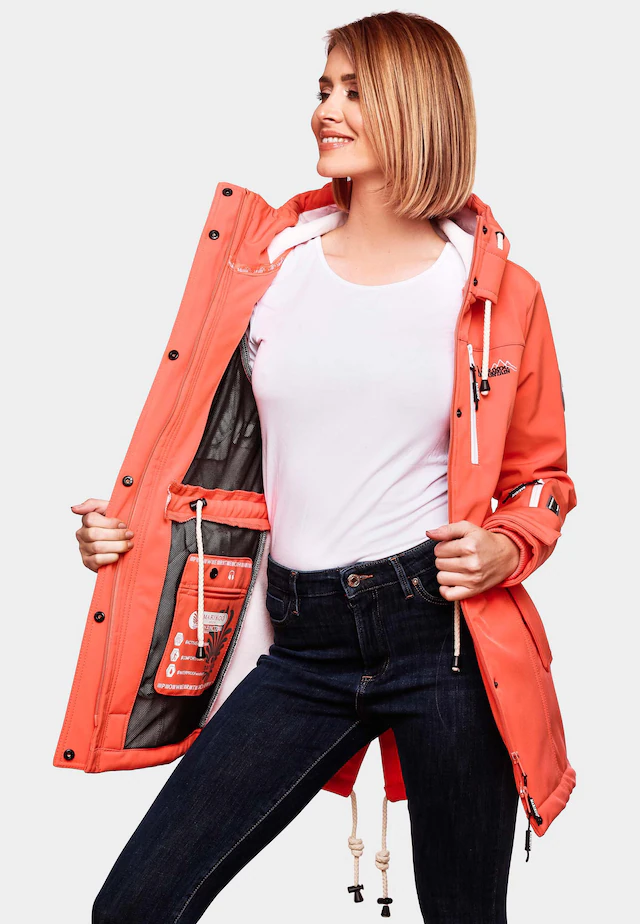 Marikoo Funktionsmantel »Zimtzicke« Softshell Parka mit Kapuze