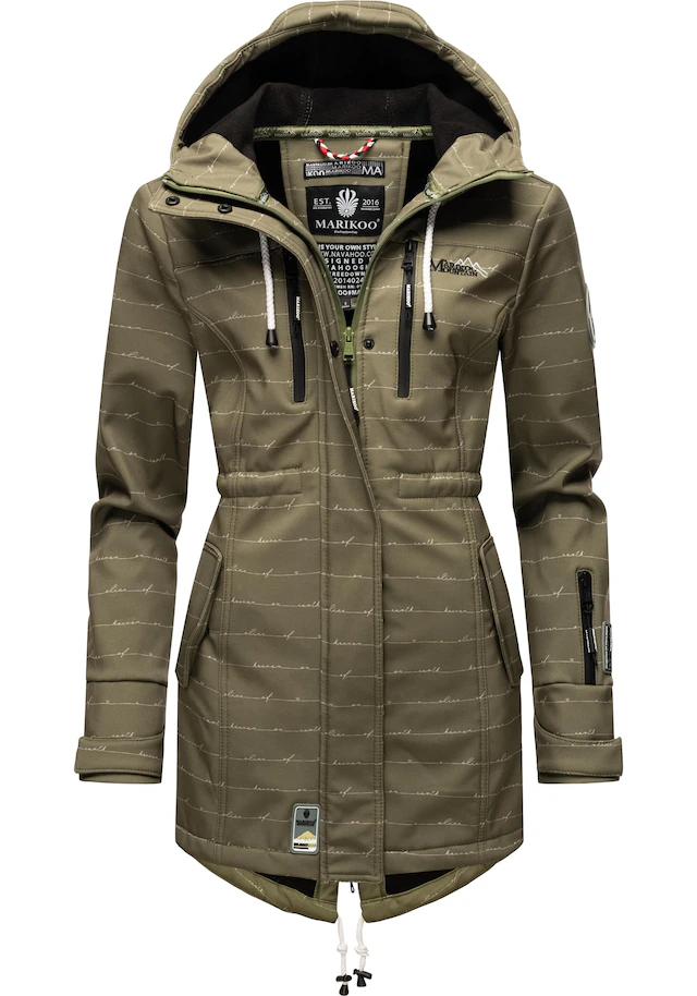 Marikoo Funktionsmantel »Zimtzicke« Softshell Parka mit Kapuze