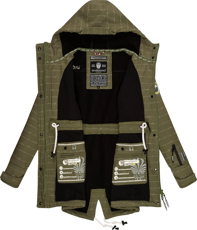 Marikoo Funktionsmantel »Zimtzicke« Softshell Parka mit Kapuze