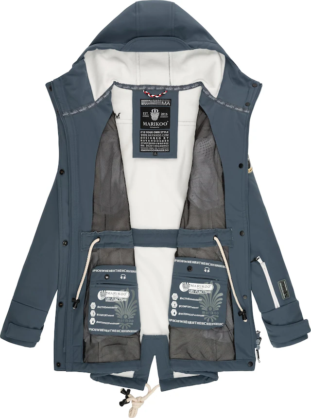 Marikoo Funktionsmantel »Zimtzicke« Softshell Parka mit Kapuze