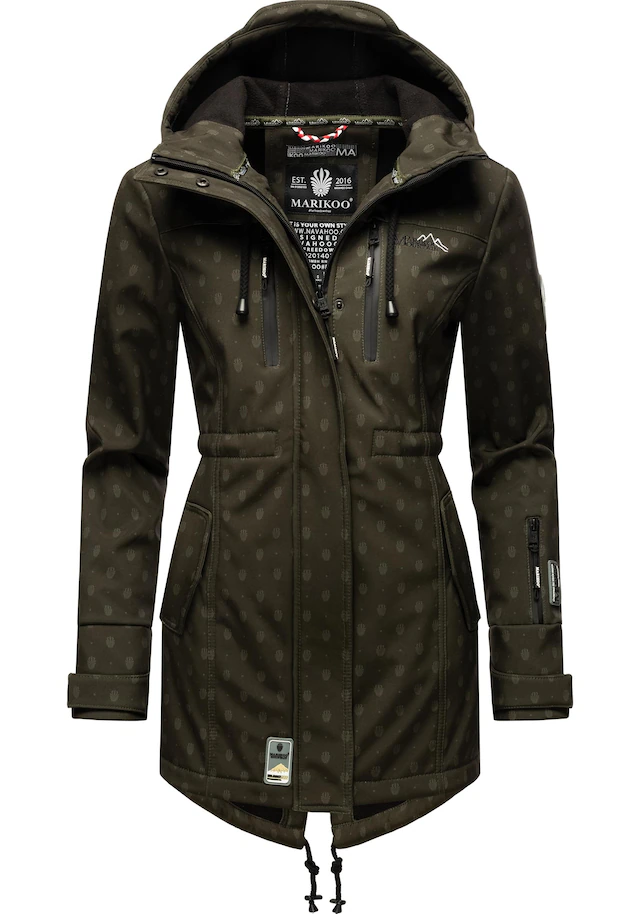 Marikoo Funktionsmantel »Zimtzicke« Softshell Parka mit Kapuze