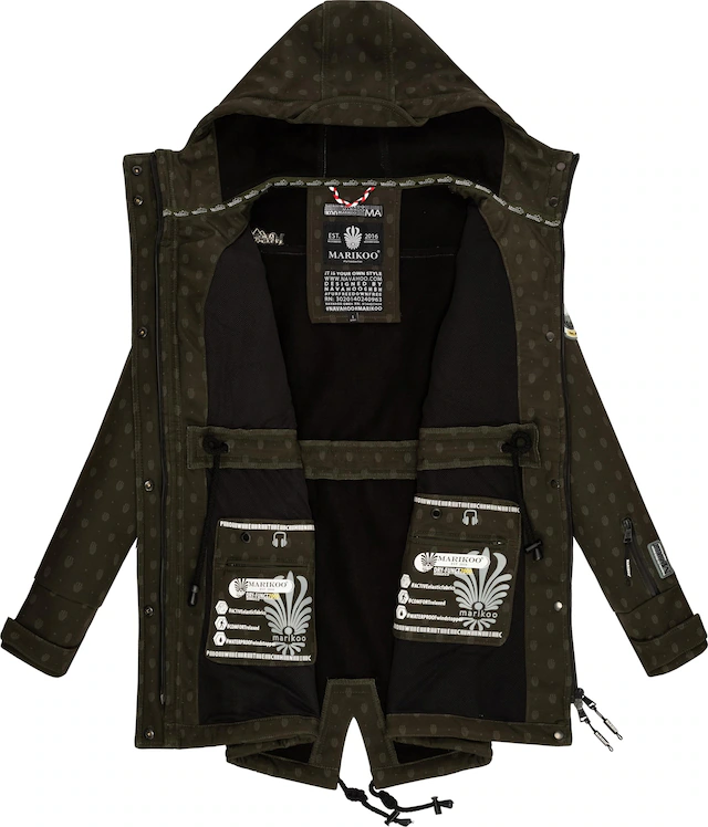 Marikoo Funktionsmantel »Zimtzicke« Softshell Parka mit Kapuze