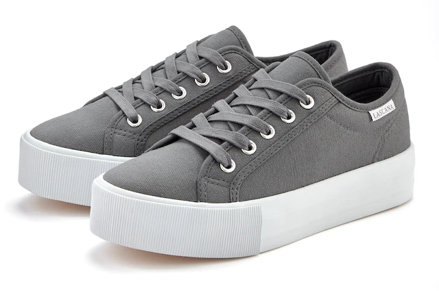 LASCANA Sneaker Schnürhalbschuh, Freizeitschuh aus Textil mit Plateausohle