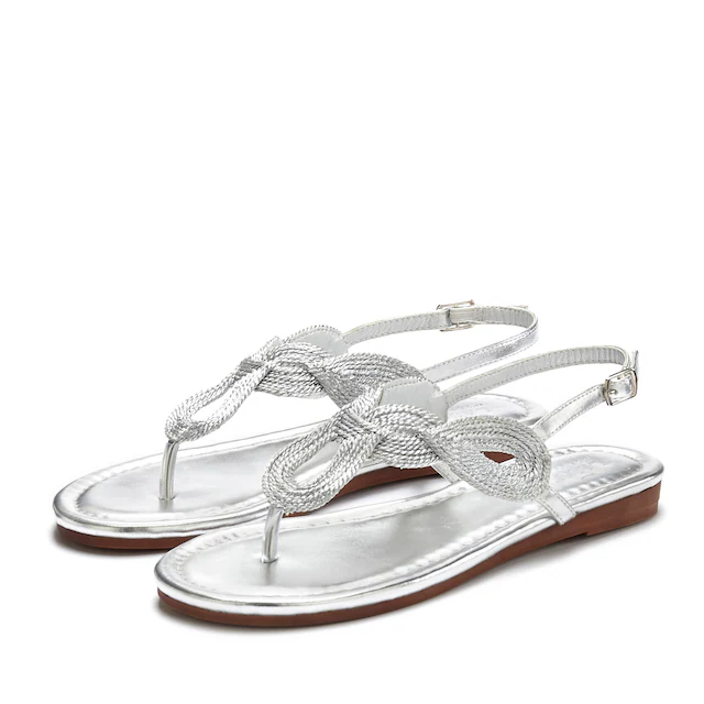 LASCANA Zehentrenner »Sommerschuh, offener Schuh,« Sandale, Pantolette im Metallic-Look VEGAN