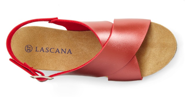 LASCANA Sandalette »Sommerschuh« Sommerschuh mit Keilabsatz und Korkfußbett