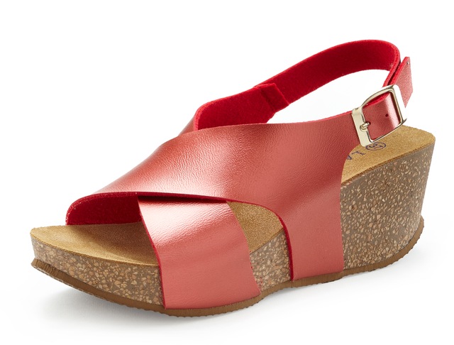 LASCANA Sandalette »Sommerschuh« Sommerschuh mit Keilabsatz und Korkfußbett
