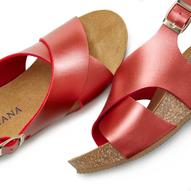 LASCANA Sandalette »Sommerschuh« Sommerschuh mit Keilabsatz und Korkfußbett