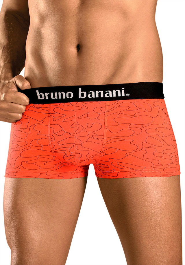 Bruno Banani Hipster Packung, 4 Stk. knapp sitzende Boxershorts in uni oder gemustert aus Baumwollmischung