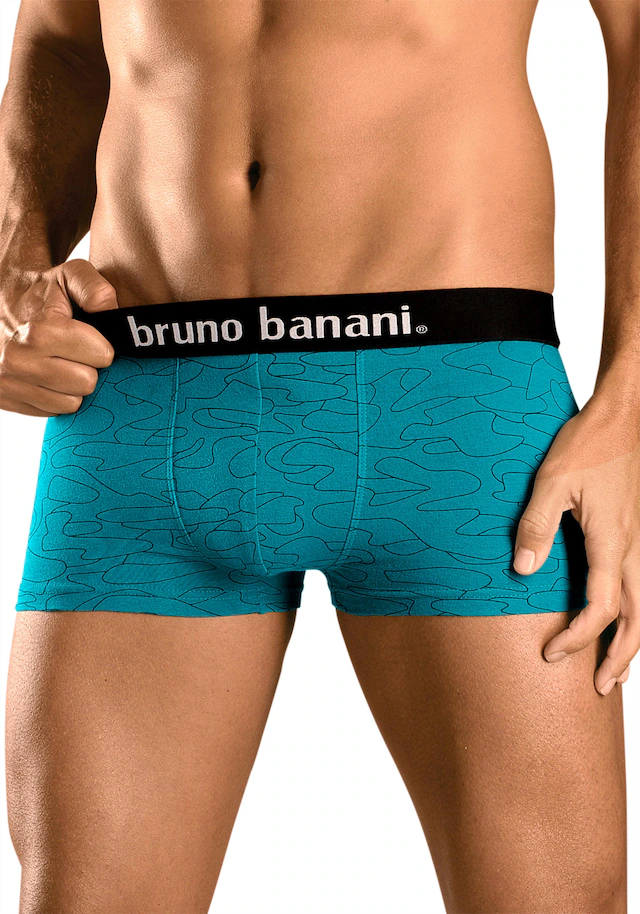 Bruno Banani Hipster Packung, 4 Stk. knapp sitzende Boxershorts in uni oder gemustert aus Baumwollmischung