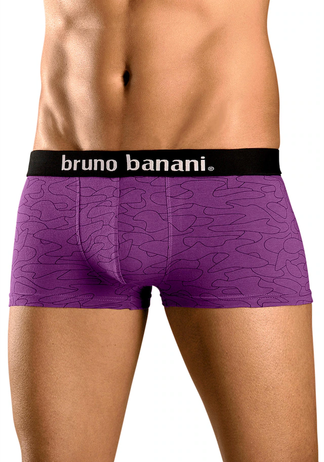 Bruno Banani Hipster Packung, 4 Stk. knapp sitzende Boxershorts in uni oder gemustert aus Baumwollmischung