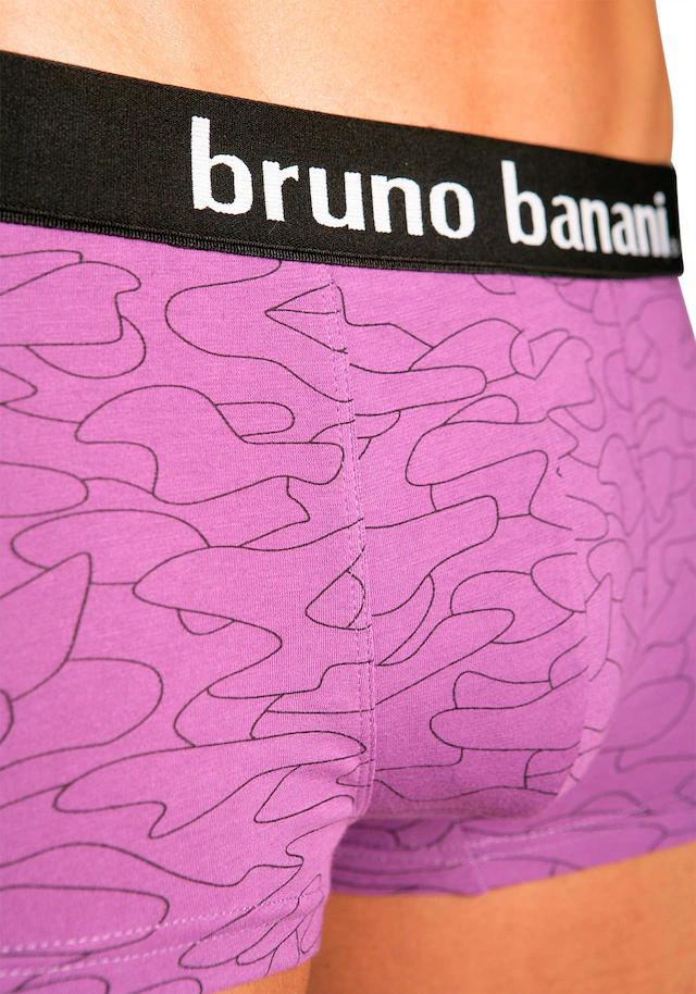 Bruno Banani Hipster Packung, 4 Stk. knapp sitzende Boxershorts in uni oder gemustert aus Baumwollmischung
