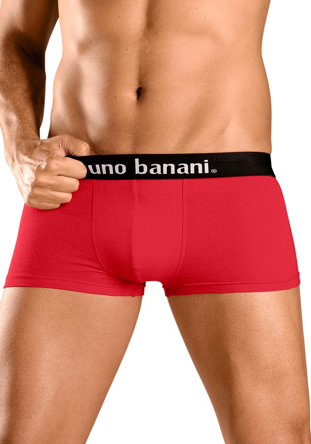 Bruno Banani Hipster Packung, 4 Stk. knapp sitzende Boxershorts in uni oder gemustert aus Baumwollmischung