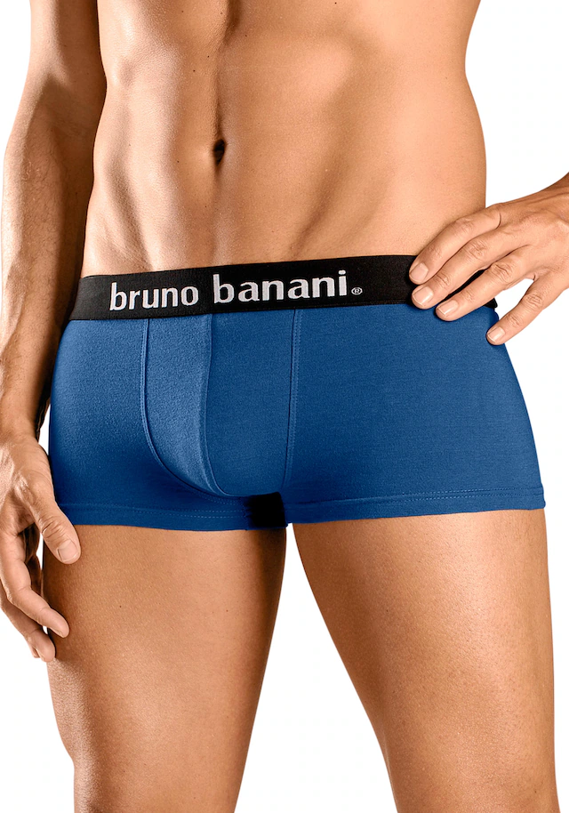 Bruno Banani Hipster Packung, 4 Stk. knapp sitzende Boxershorts in uni oder gemustert aus Baumwollmischung