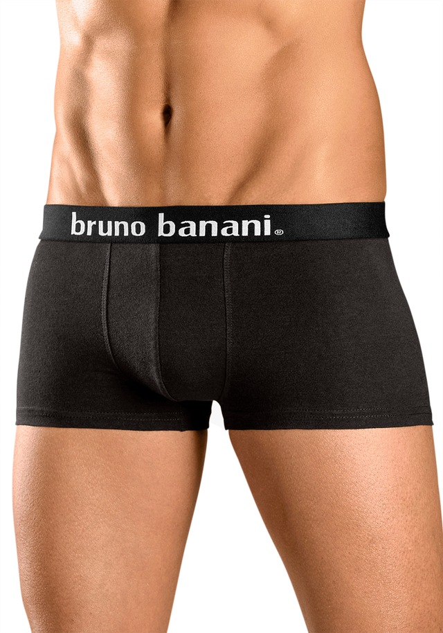 Bruno Banani Hipster Packung, 4 Stk. knapp sitzende Boxershorts in uni oder gemustert aus Baumwollmischung