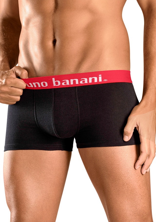 Bruno Banani Hipster Packung, 4 Stk. knapp sitzende Boxershorts in uni oder gemustert aus Baumwollmischung