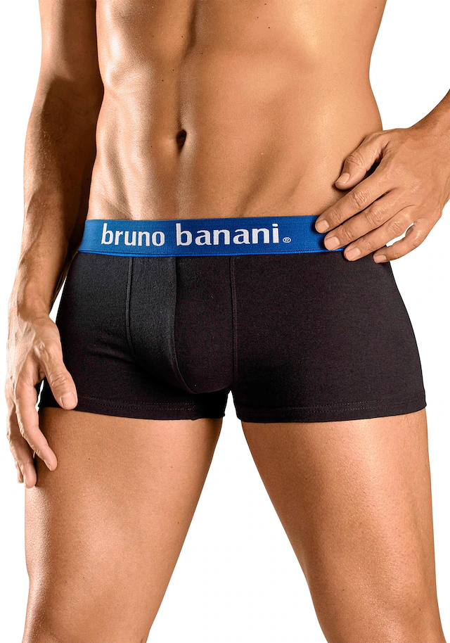 Bruno Banani Hipster Packung, 4 Stk. knapp sitzende Boxershorts in uni oder gemustert aus Baumwollmischung