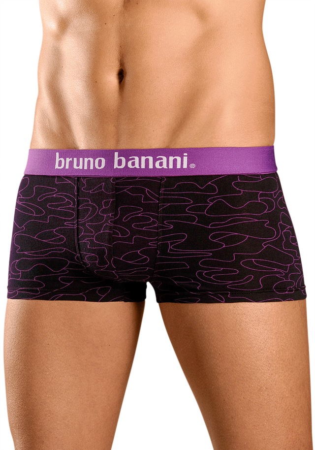 Bruno Banani Hipster Packung, 4 Stk. knapp sitzende Boxershorts in uni oder gemustert aus Baumwollmischung