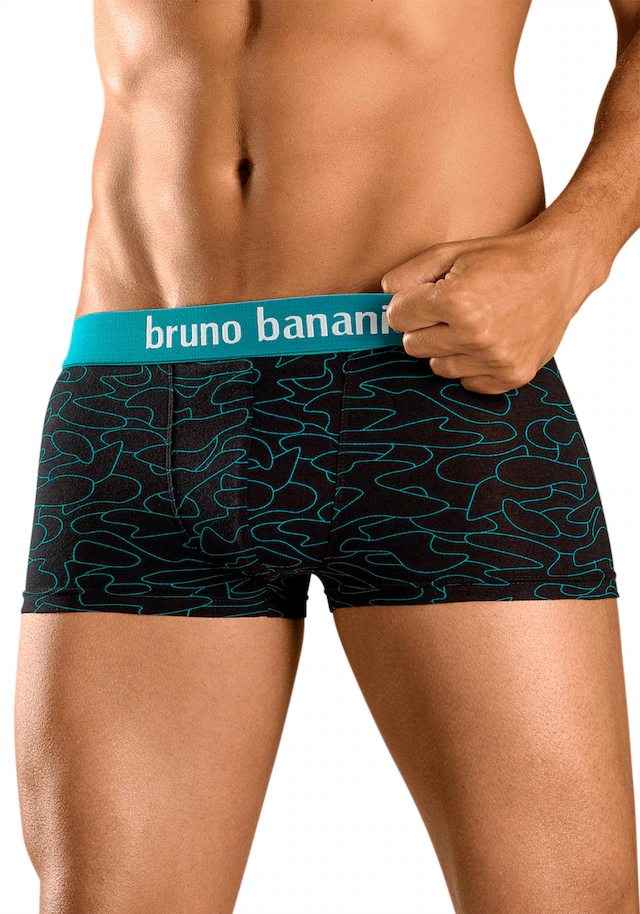 Bruno Banani Hipster Packung, 4 Stk. knapp sitzende Boxershorts in uni oder gemustert aus Baumwollmischung