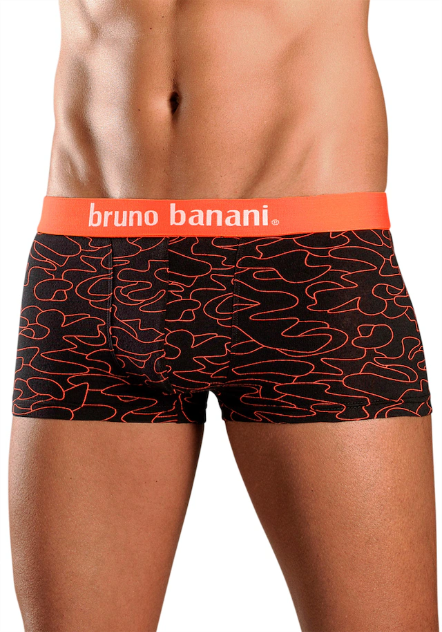 Bruno Banani Hipster Packung, 4 Stk. knapp sitzende Boxershorts in uni oder gemustert aus Baumwollmischung